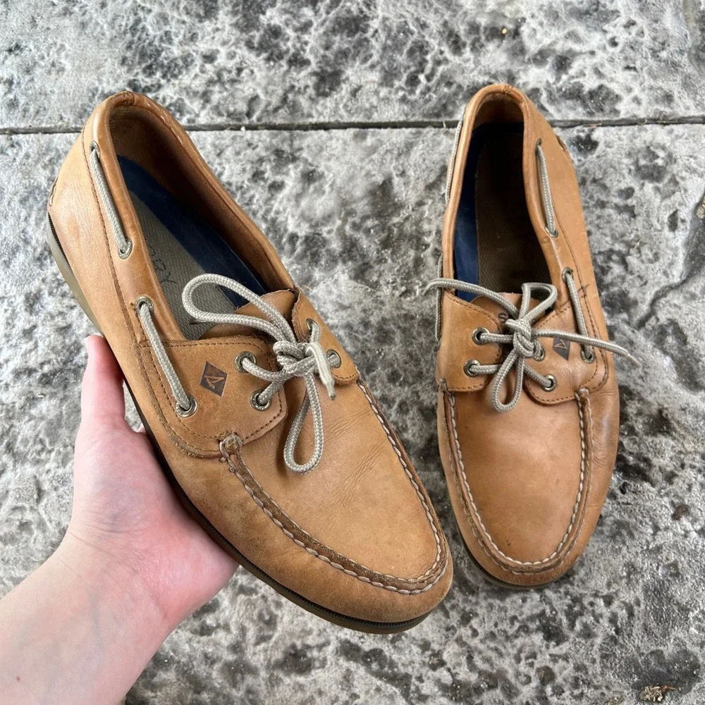 Sperry Top-Sider Mens Authentic Original Leather Boat Shoes Tan 10.5M 0777894